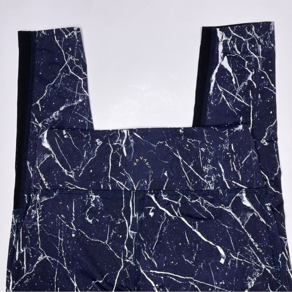 Varley‎ Navy Marble Leggings with Mesh Panels Size XXS